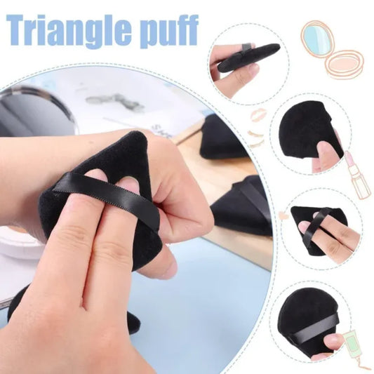 10Pcs Triangle Powder Puff Mini Face Makeup Sponge Cosmetics Soft Cotton Face Powder Puff Washable Velvet Makeup Puff Tools
