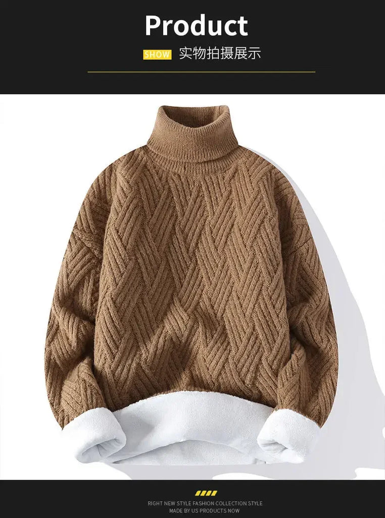Men’s Winter Fleece Turtleneck Sweater