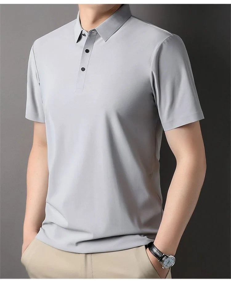 Ice Silk Short‑Sleeve Polo Shirt
