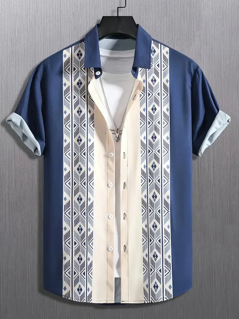 Summer Hawaiian Vintage Floral Print Men's Short Sleeved Women's Blouses Beach Shirts Lapel Casual Button Shirt Men Clothes