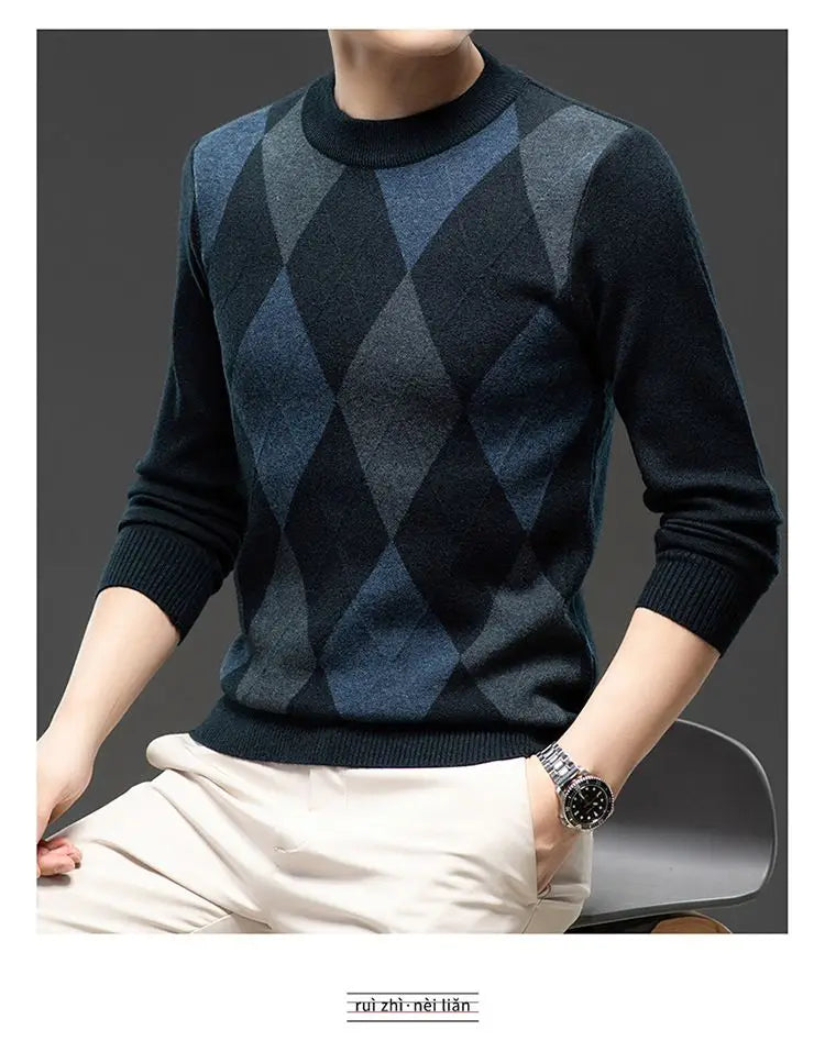 Men’s Autumn Winter Half‑Turtleneck Sweater