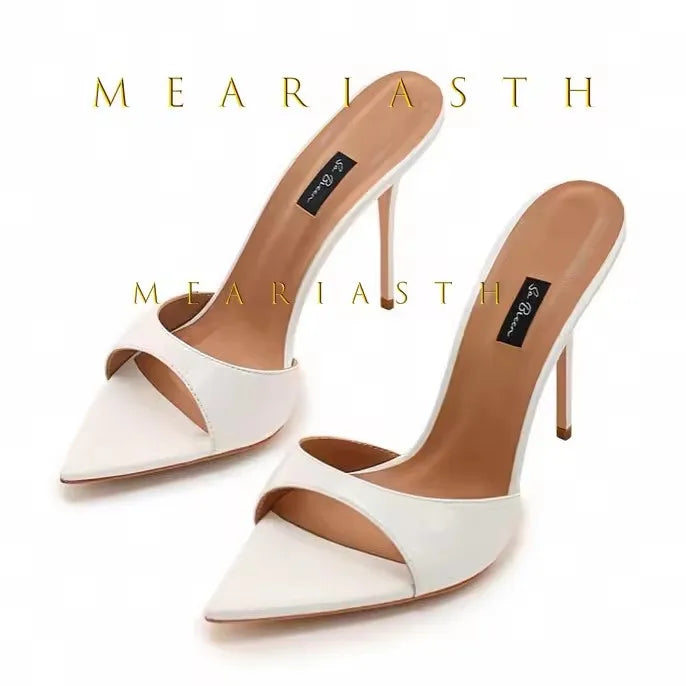Red Patent Leather High‑Heel Mules for Women