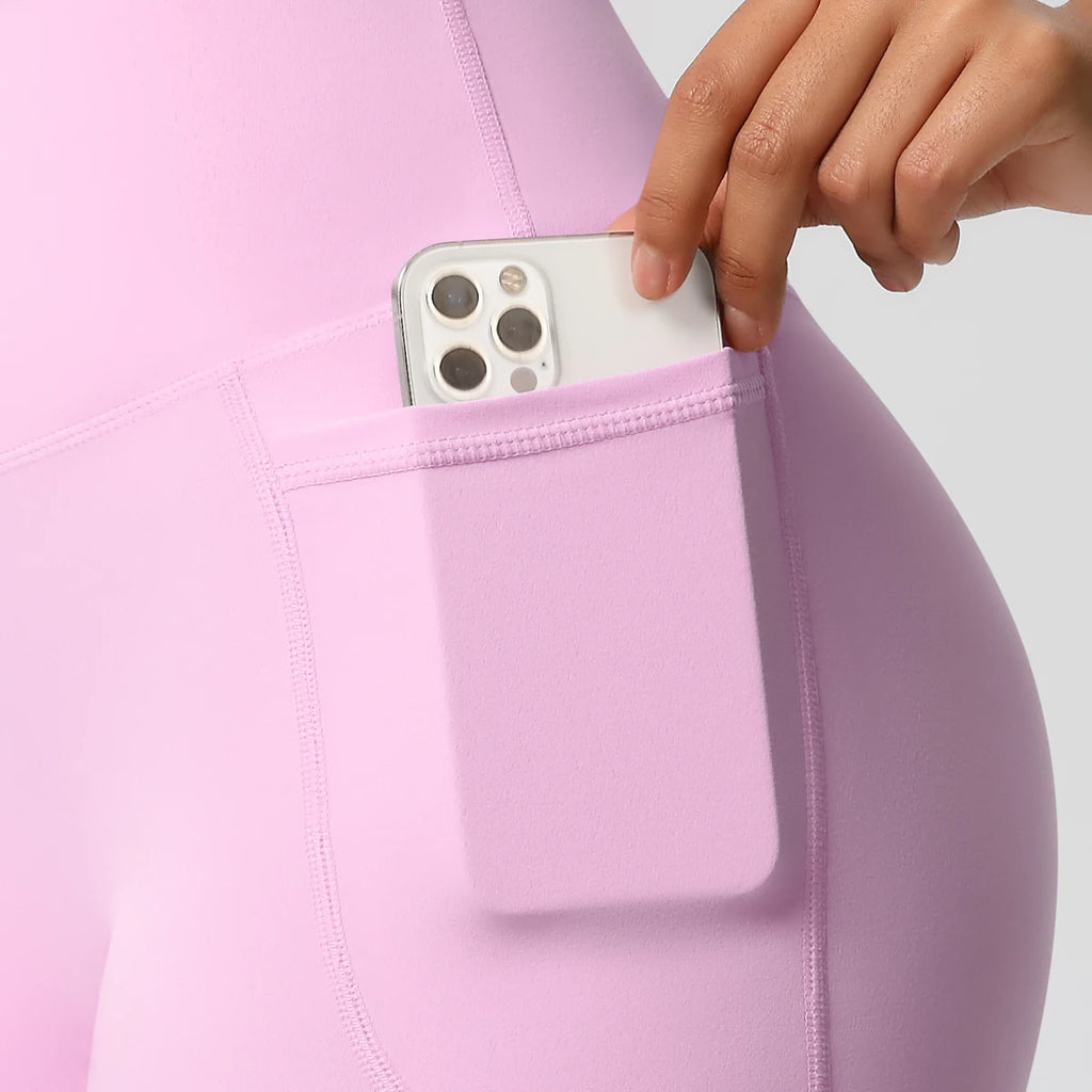 Women’s Seamless High Waist Sports Shorts with Pockets