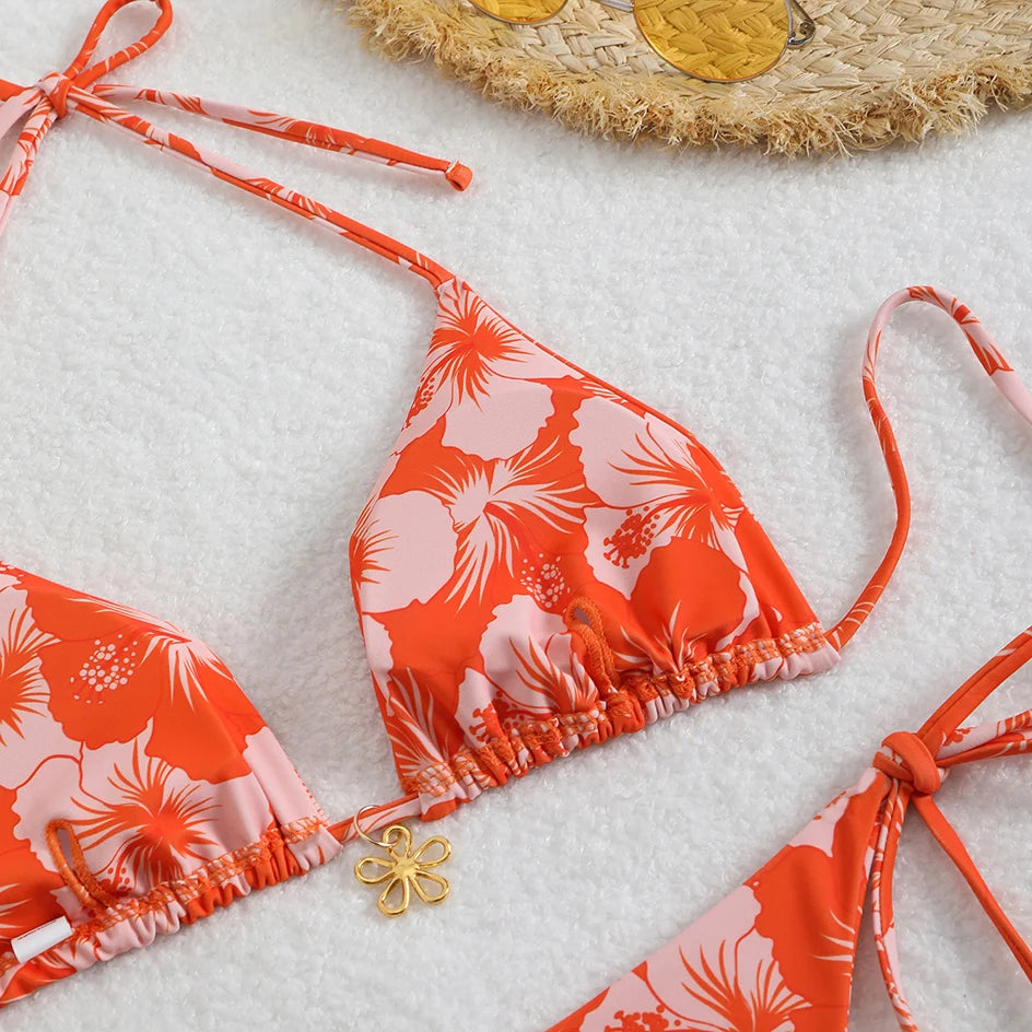 Trendy Two‑Piece Thong Swimsuit
