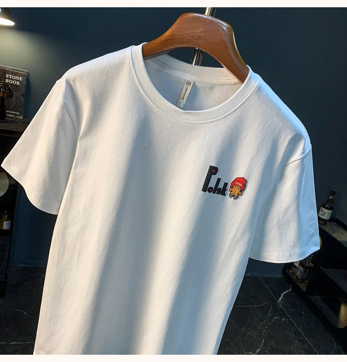 Short sleeved T-shirt with men's printed half sleeves, loose and comfortable, versatile and trendy clothes