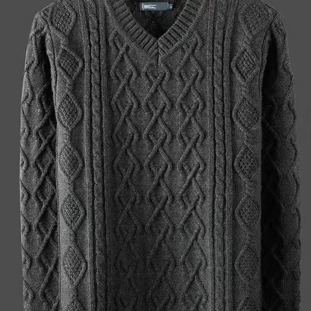 Men’s Solid‑Color Thickened Cardigan