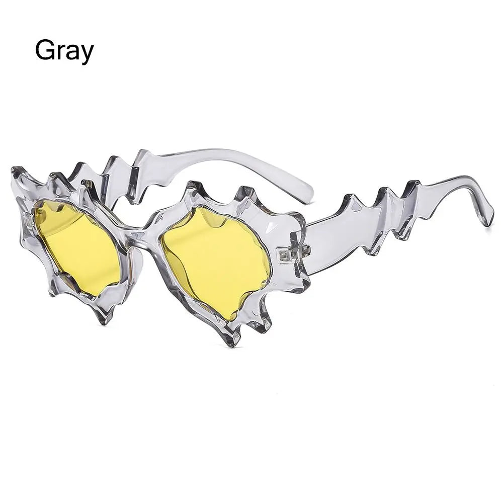 Fashion Wave Shape Women Sunglasses 2024 New Stylish Irregular Candy Color Eyewear Trendy Brand Design Outdoor Travelling Shades