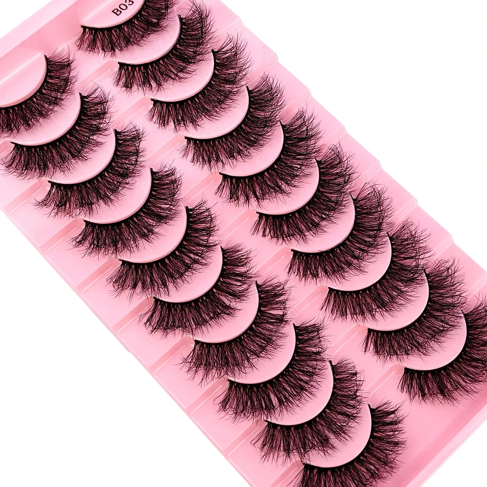 HBZGTLAD New 10 Pairs Natural False Eyelashes Fake Lashes Long Makeup 3d Mink Lashes Extension Eyelash Mink Eyelashes for Beauty
