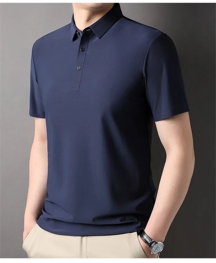 Ice Silk Short‑Sleeve Polo Shirt
