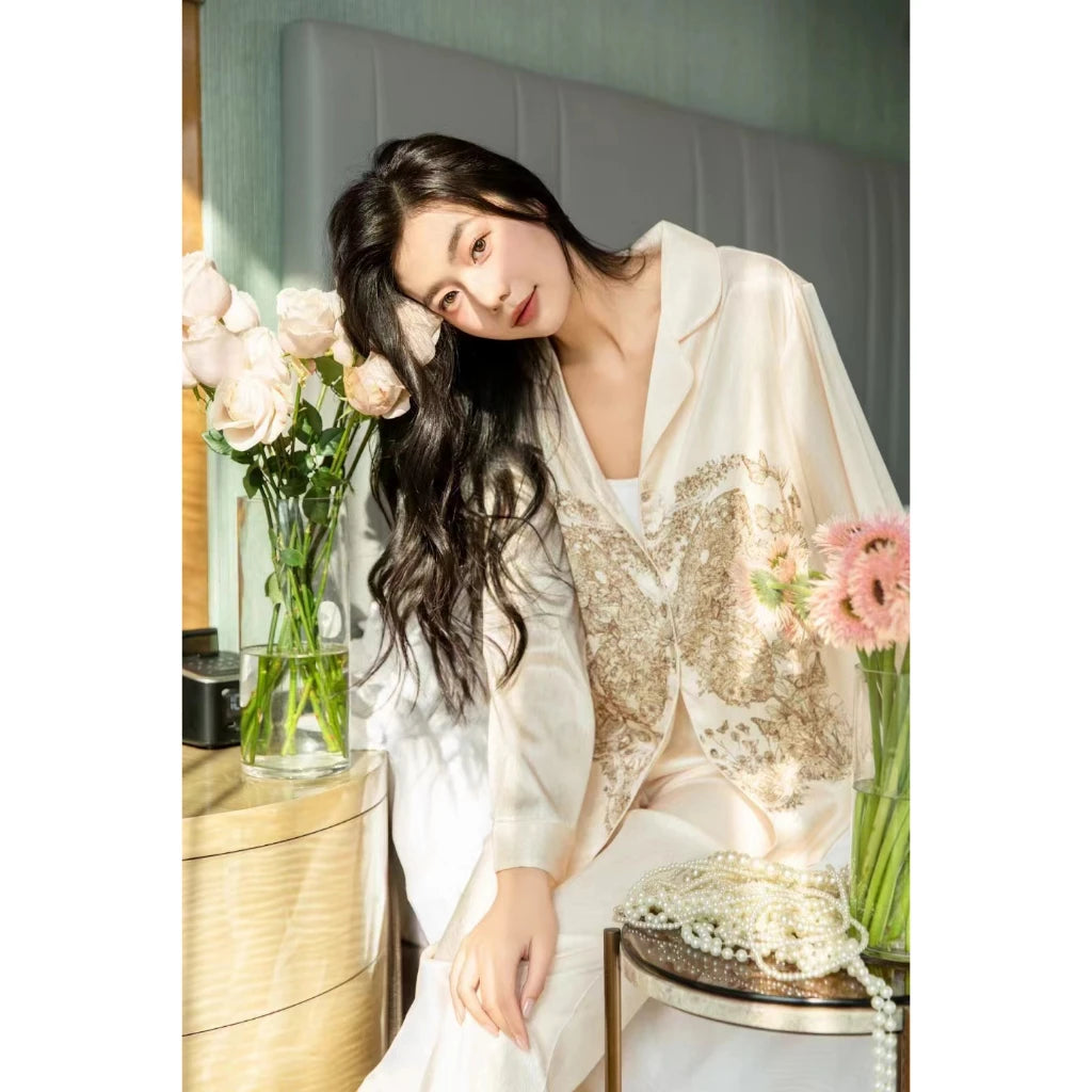 Butterfly Ice Silk Pajama Set