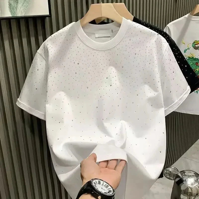 Men’s Rhinestone Rivet T‑Shirt