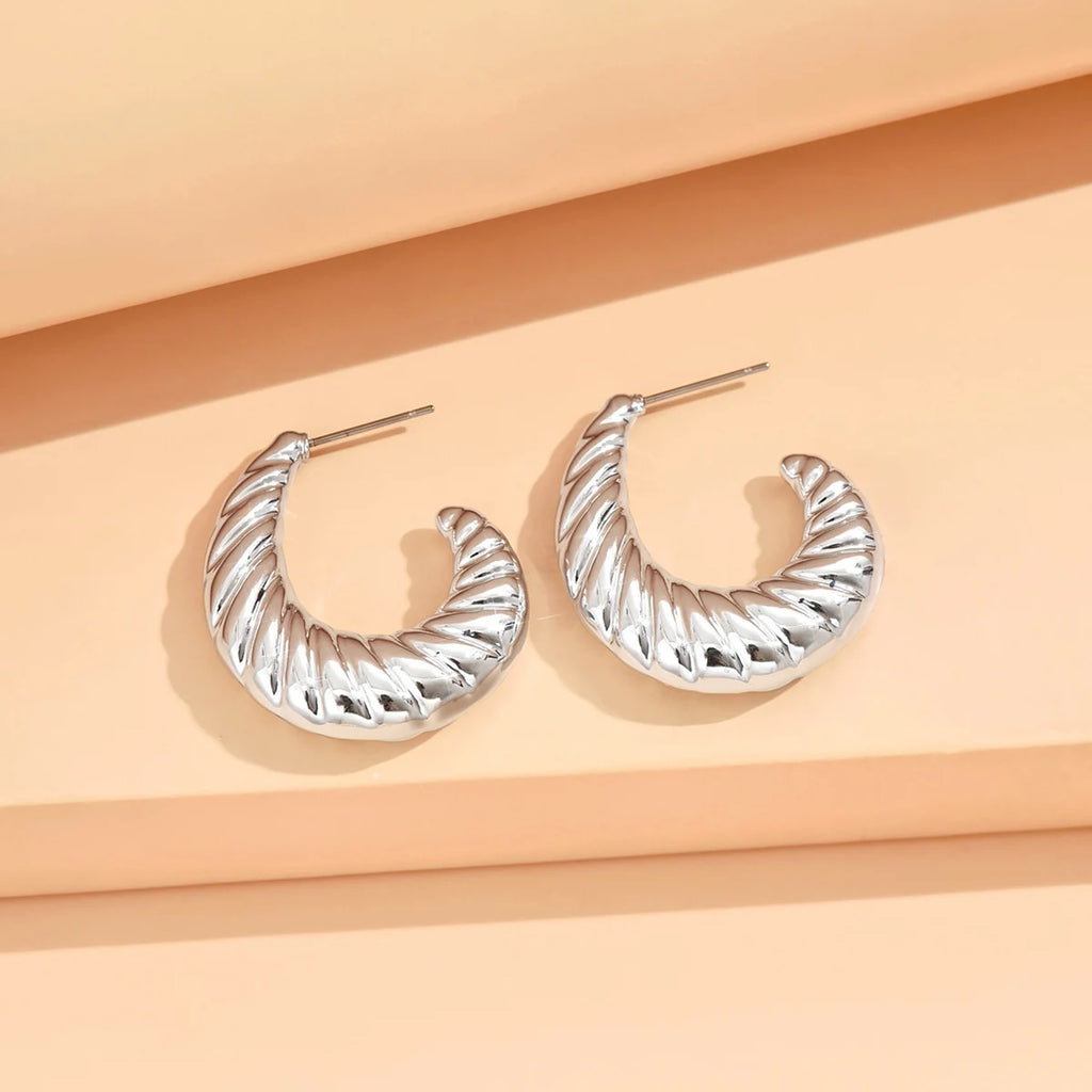 серьги Geometric Irregular Metallic Color Earrings for Women 2024 Minimalist Style Personality Earrings Trendy Jewelry Gift