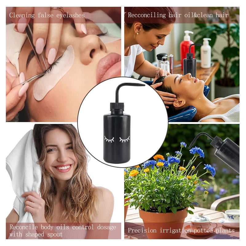 250ml Lash Cleaning Bottle – Curved Spout Watering Can for Eyelash Extensions & Brow Washing