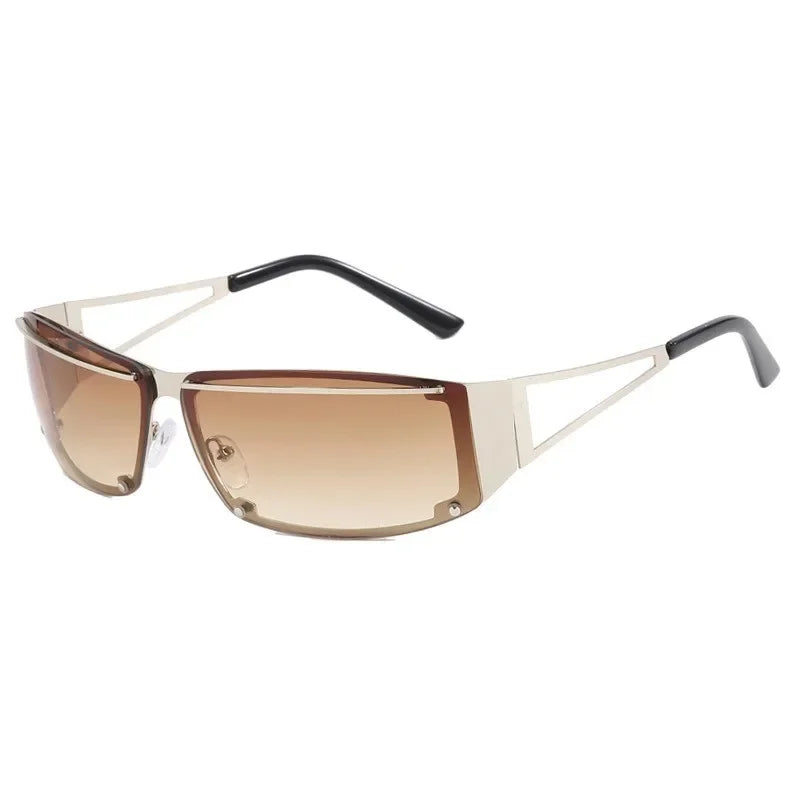 Steam Punk Sunglasses Men Fashion Brand Designer Y2k Gradient Goggle Sun Glasses Men Shades for Women Eyewear Mirror Eyeglasses