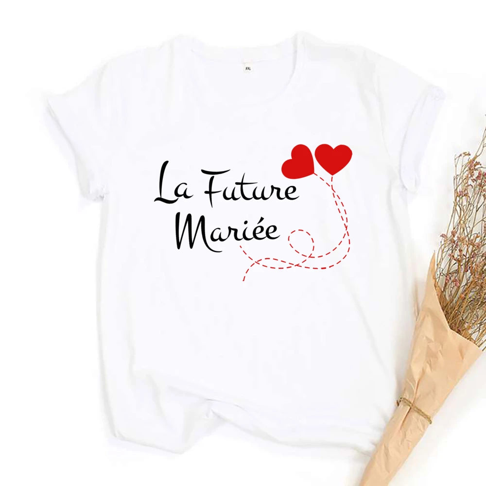 Friend Print Bachelorette Party T-shirt EVJF Team of The Bride T Shirt Outfitwedding Team Bride Witness Bridesmaid Tops Clothes