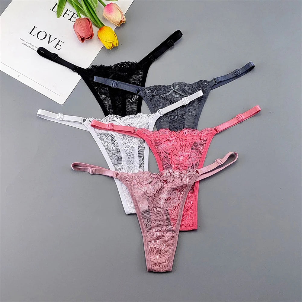 5‑Pack Lace Adjustable Thongs