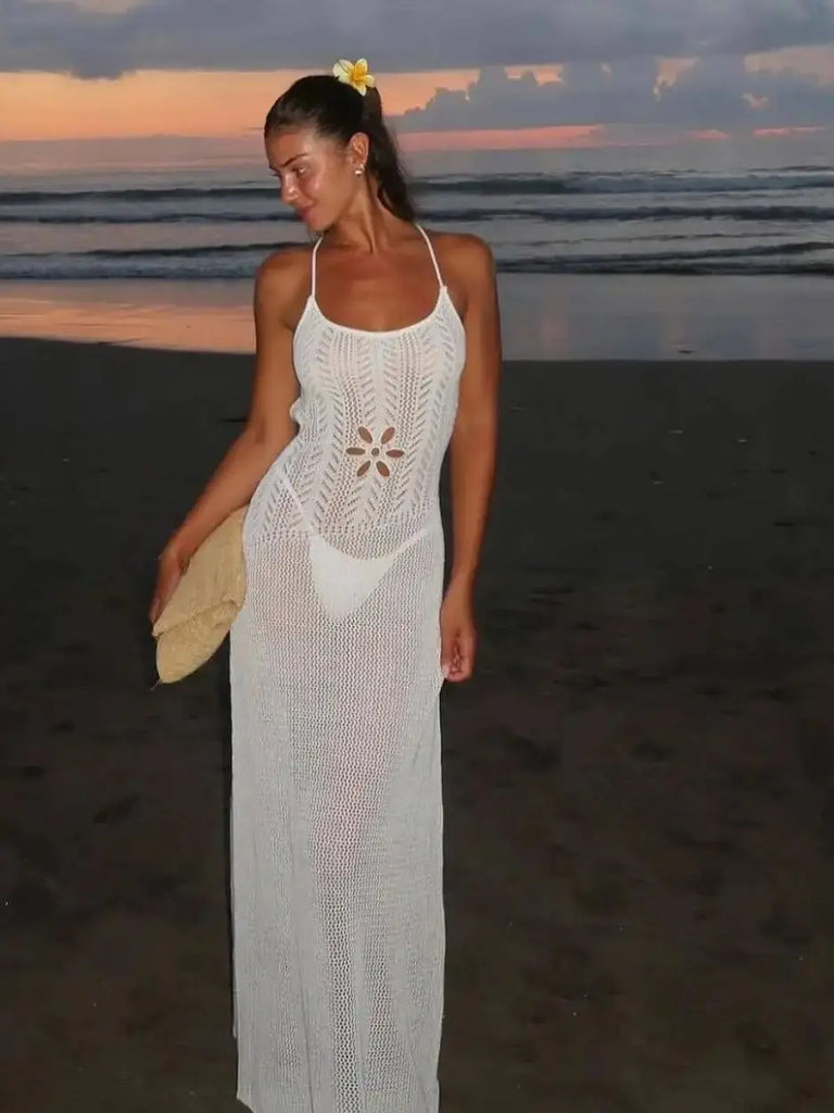 Sexy Cover Up Bikini Women Swimsuit Cover-up Beach Bathing Suit Beach Wear Knitting Swimwear Mesh Beach Dress Tunic Robe