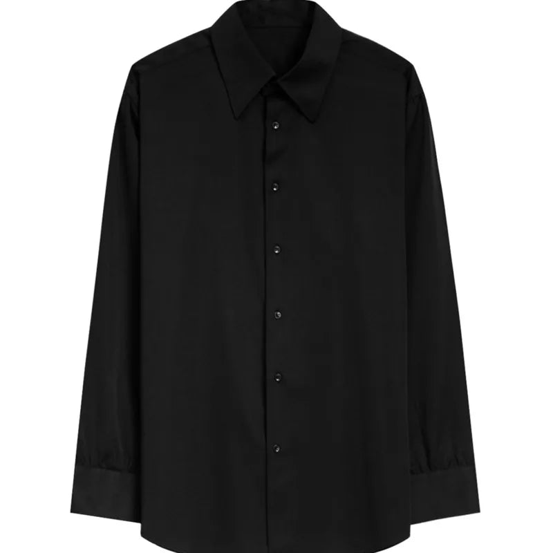 Korean Loose Ice‑Silk Shirt