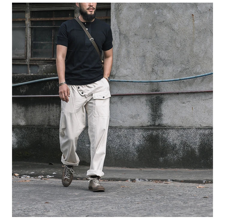 Rugged Bronson Retro Henry Collar Shirt