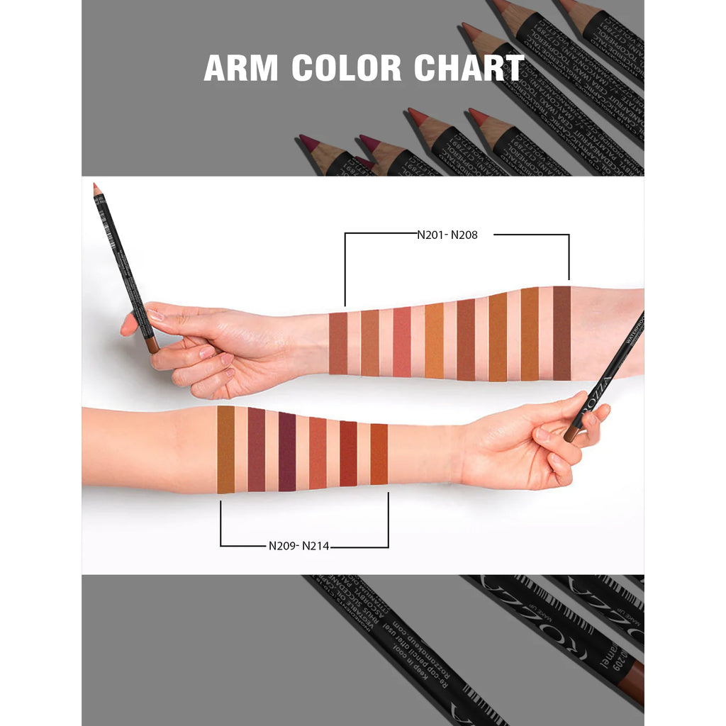 14‑Color Nude Matte Lip Liner Pencil – Long‑Lasting, Waterproof & High‑Pigment Slim Lip Pencil