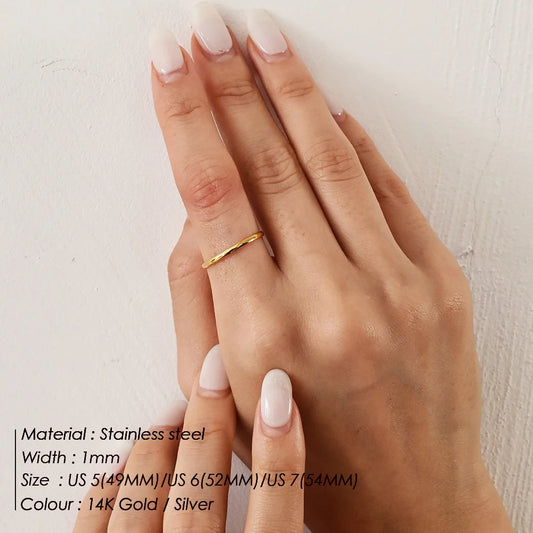 eManco Simple Stainless Steel Women's Rings Gold-plated Round Ring Girl's Jewelry Gift Factory Outlet