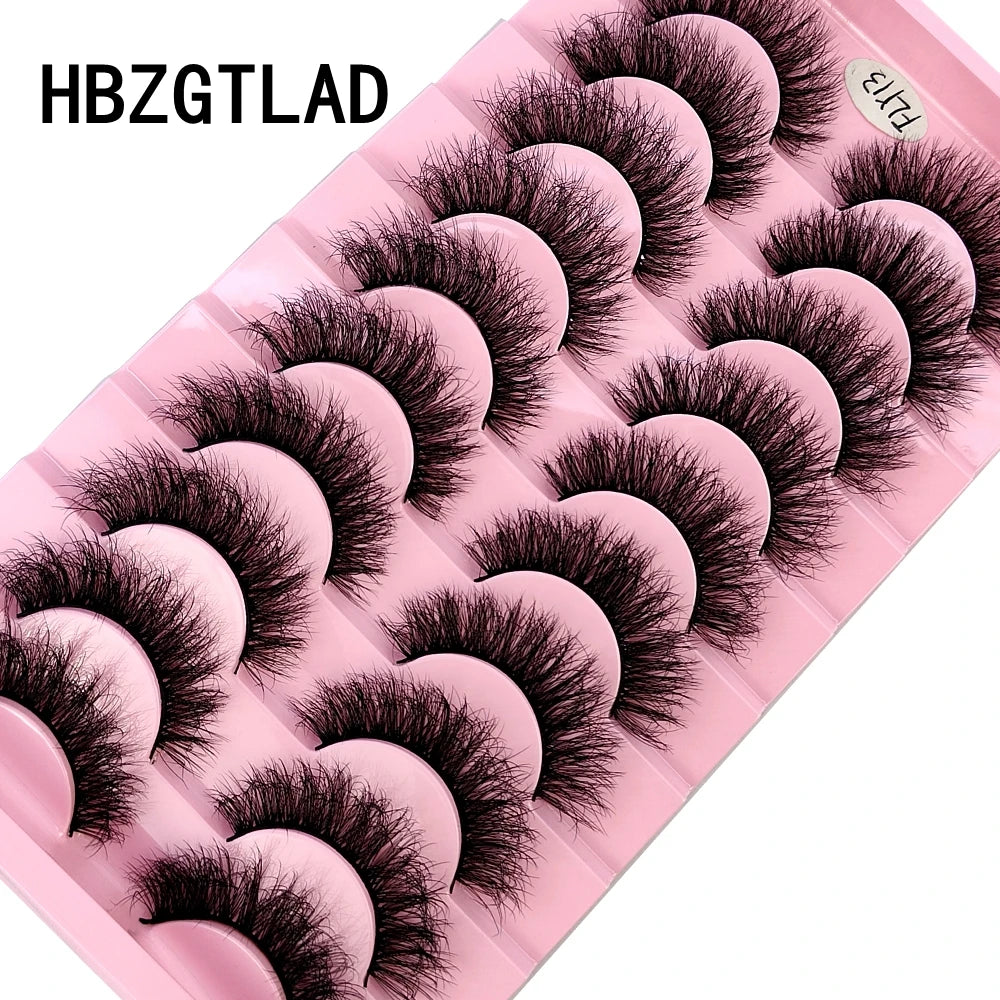 HBZGTLAD New 10 Pairs Natural False Eyelashes Fake Lashes Long Makeup 3d Mink Lashes Extension Eyelash Mink Eyelashes for Beauty