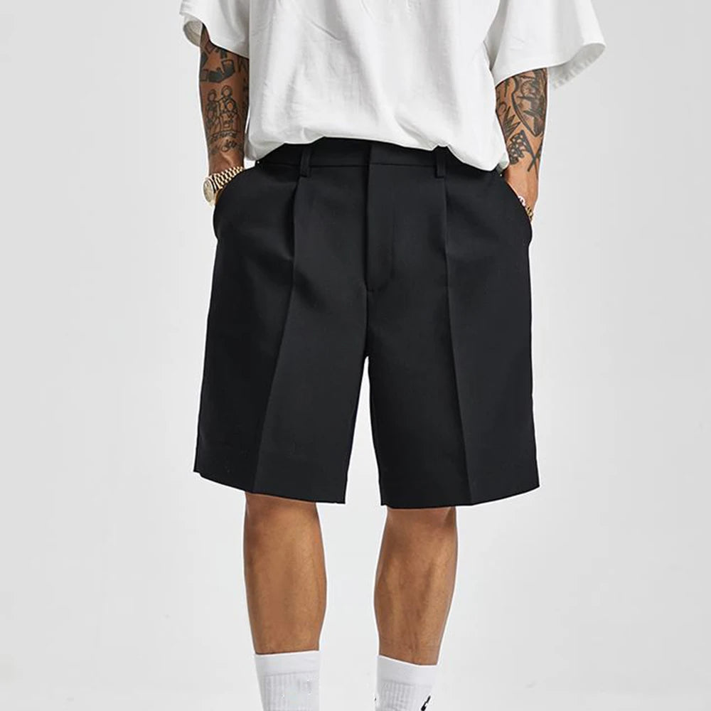 Straight‑Fit Suit Shorts