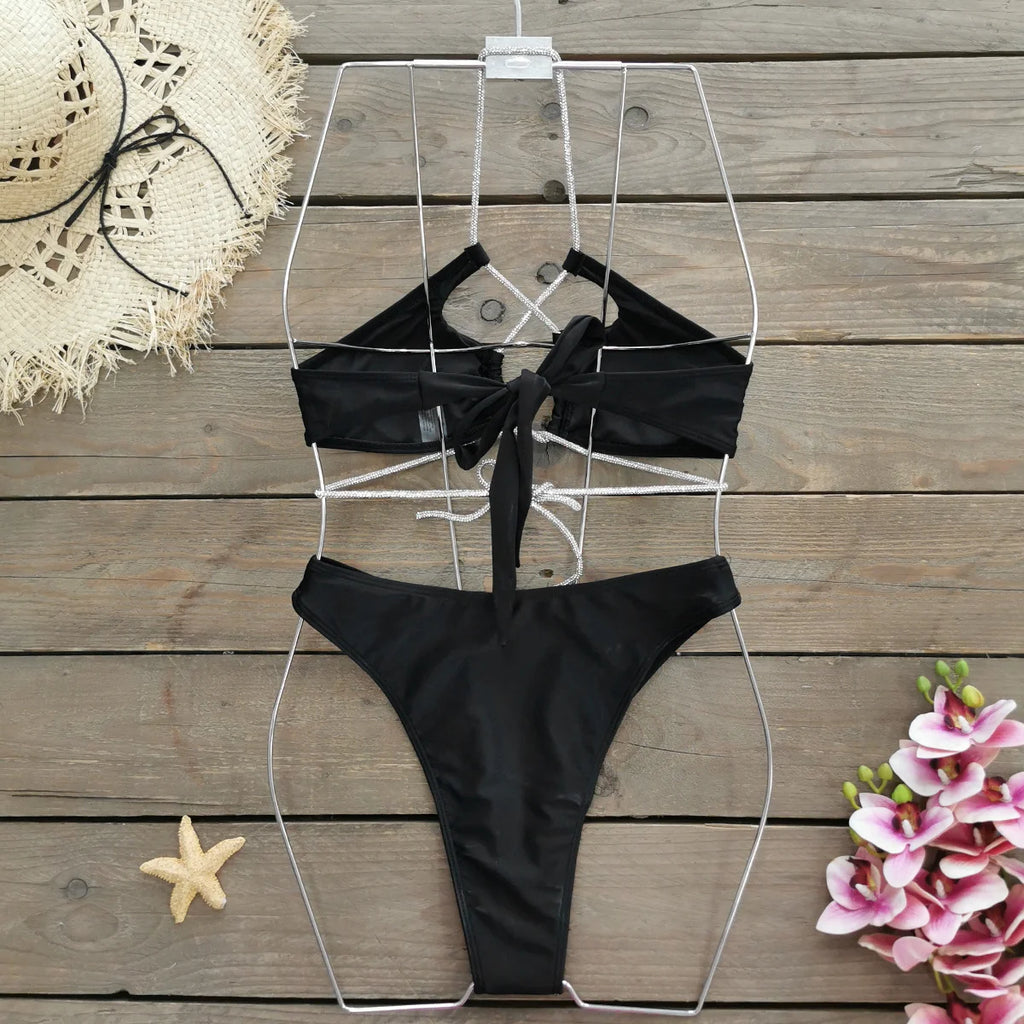 Women’s 2026 Brazilian High‑Waist Push‑Up Bikini – Solid & Printed Two‑Piece Swimsuit