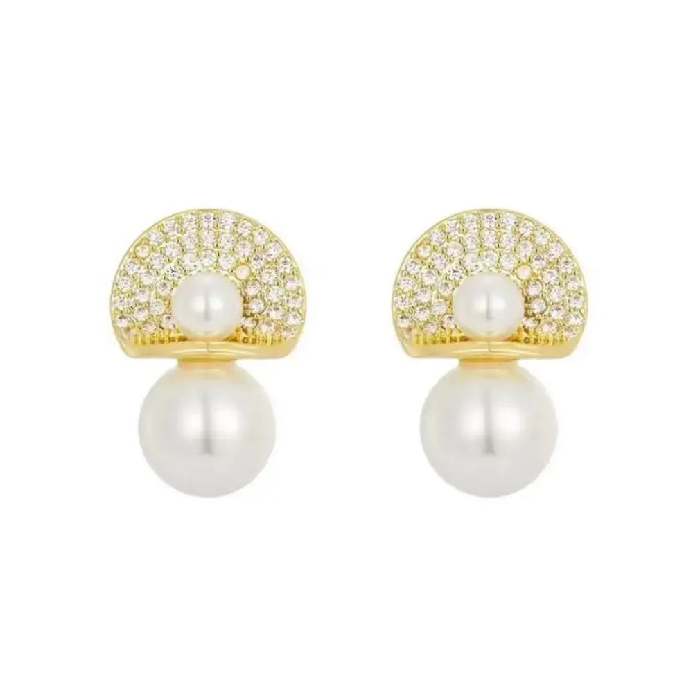 Newest S925 Silver Needle Fashion Pearl Stud Earrings Personality Trend Earring For Minimalist  Women Jewelry