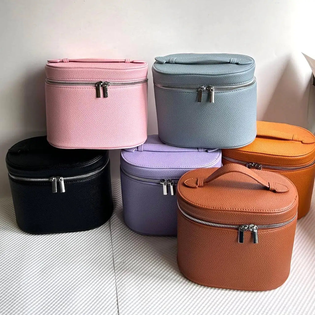 Travel Cosmetic Organizer • Toiletry Bag for Women & Girls • With Handle & Dividers