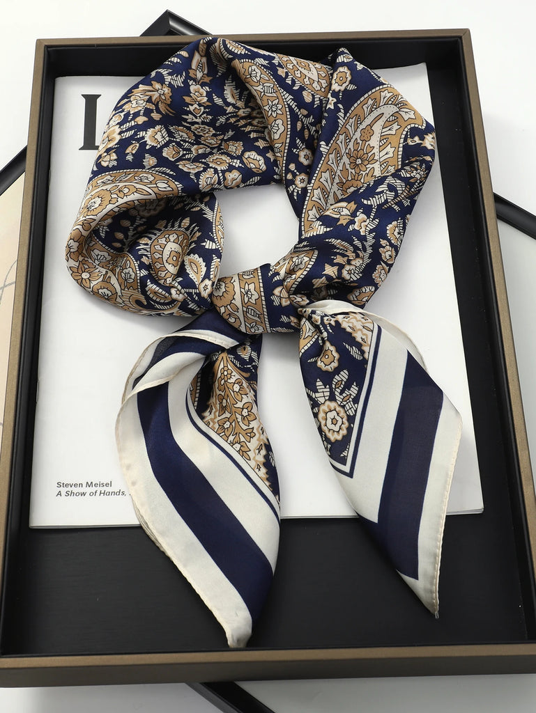 Fashion Scarves for Women Shawl Print Silk Satin Hijab Scarf Female Bandana 70*70cm Luxury Brand Square Shawls Scarfs For Ladies