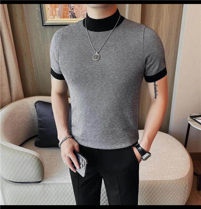 Men’s Turtleneck Short‑Sleeve Sweater