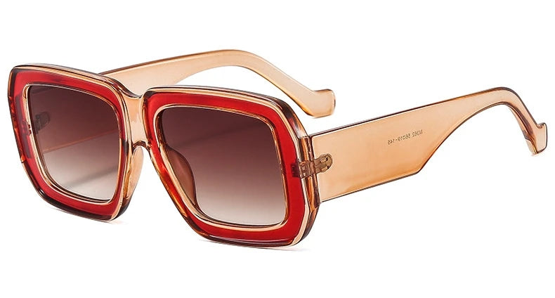 Fashion Square Sunglasses Women Luxury Vintage Big Frame Gradient Lenses Sun Glasses Female Popular Trends Shades UV400