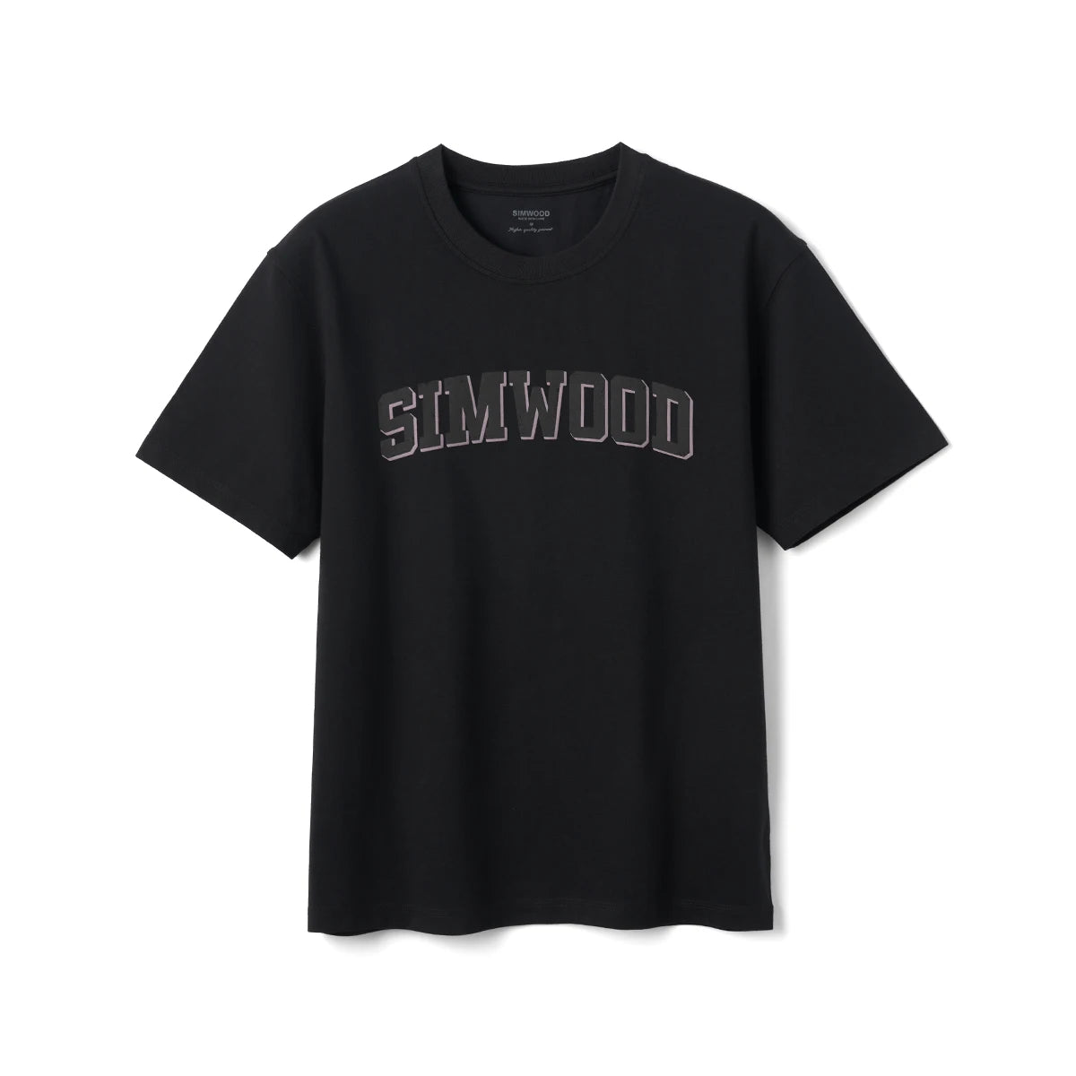 SIMWOOD 2026 Summer New 230gsm Sorona Fabric Letter Print T-shirt Men Breathable High Quality Oversize Tops