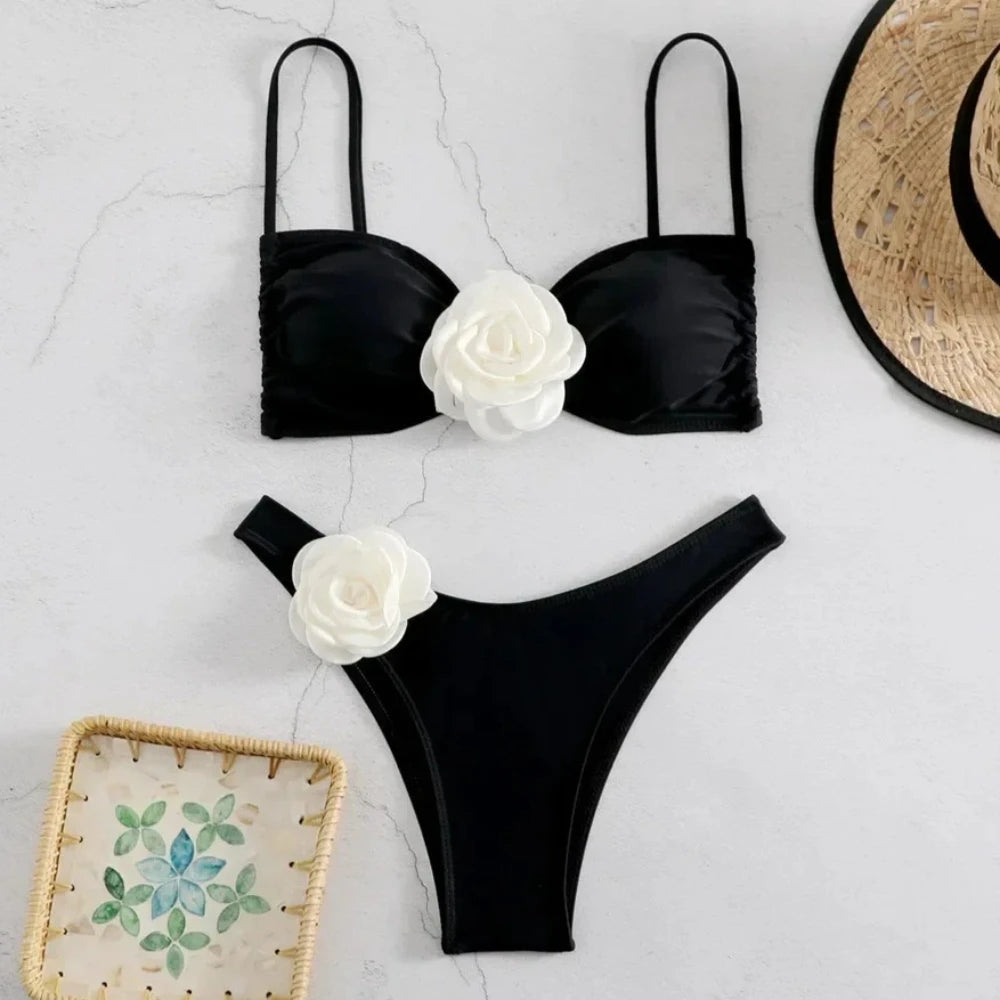 Rose Flower Brazilian Bikini