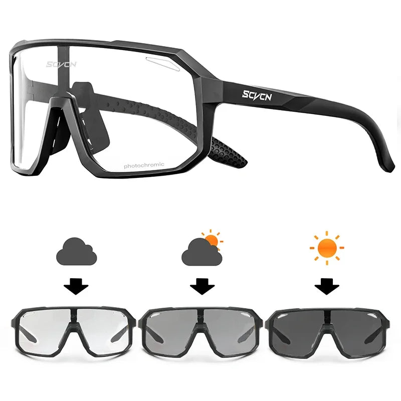 Scvcn Photochromic Mountaineering Sunglasses Outdoor Hiking Sports Glasses for Men's Cycling Sunglasses Leisure Travel Goggles
