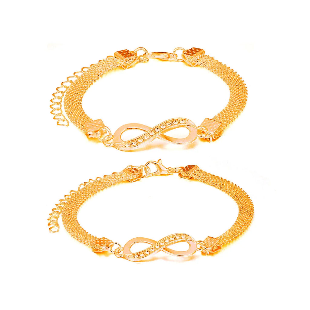2 Pcs Set Love Heart Couple Bracelets for Women Men Silver Color Double Layer Matching Chain Bracelet Lover Jewelry Gift