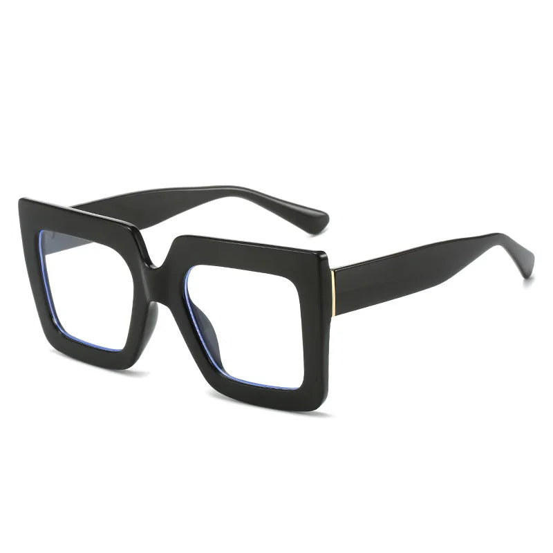 Unique Purple Green Glasses Frame Women New Fashion Oversized Square Computer Eyeglasses Shades Retro Female Clear Lens Eyewear
