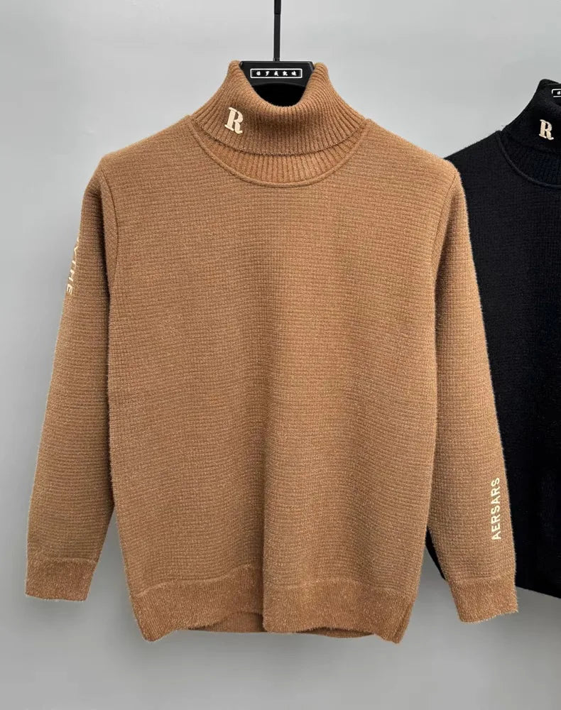 Luxury Embroidered High‑Neck Sweater