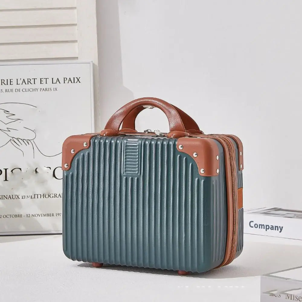 Mini Travel Cosmetic Suitcase – Durable Makeup Organizer Box with Lock