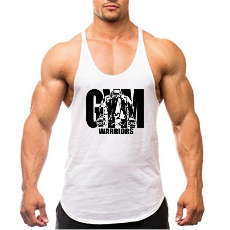 Men’s Bodybuilding Y‑Back Tank Top – Cotton Breathable Gym Muscle Vest, Fitness Workout Sleeveless Shirt