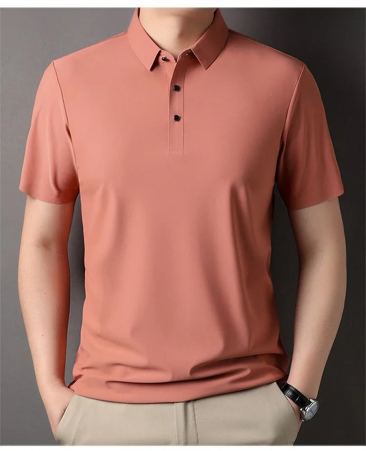 Ice Silk Short‑Sleeve Polo Shirt