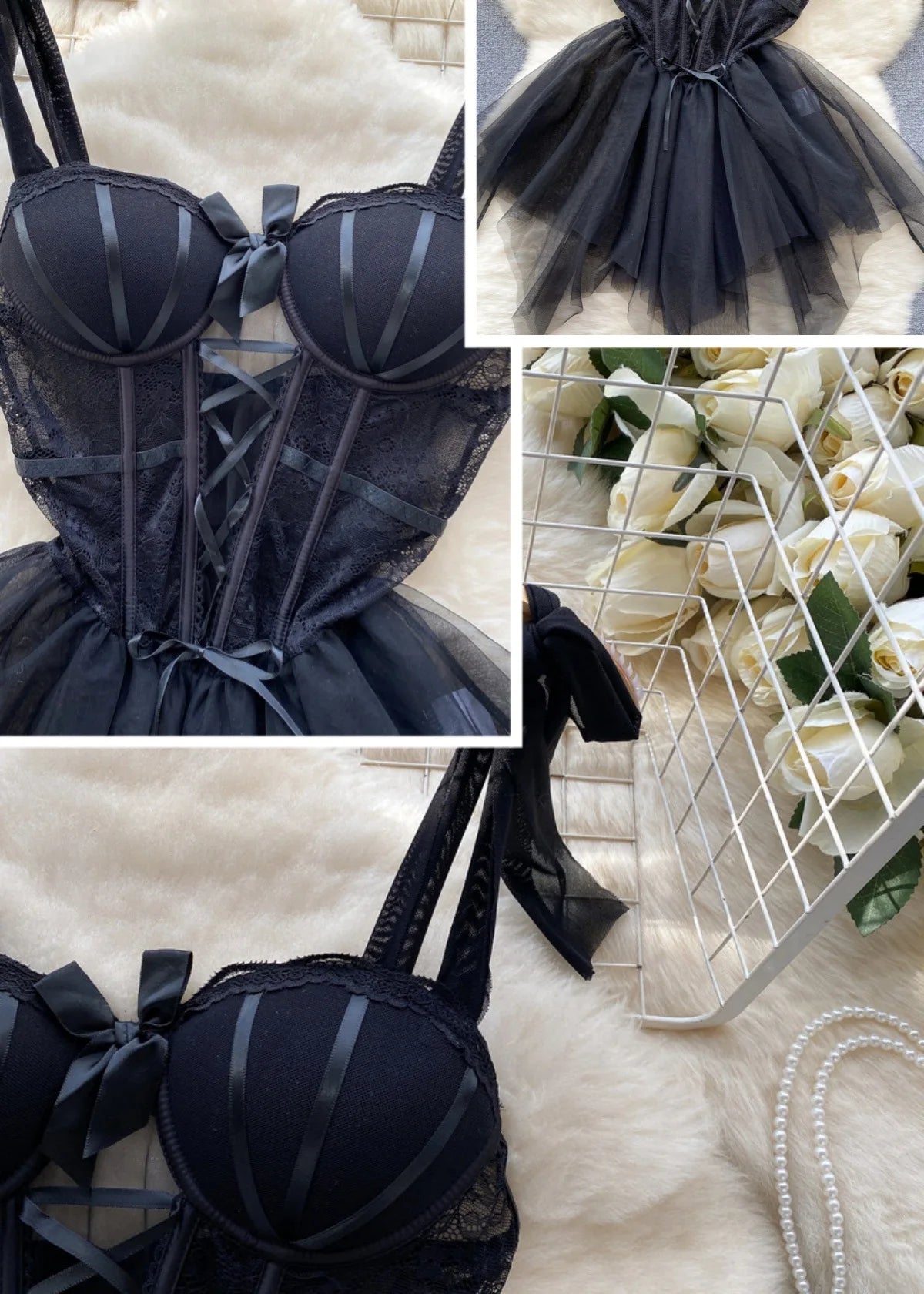 Gauze Spaghetti Strap Wedding Role‑Play Sleepwear