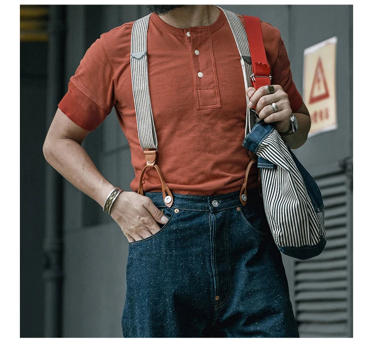 Rugged Bronson Retro Henry Collar Shirt