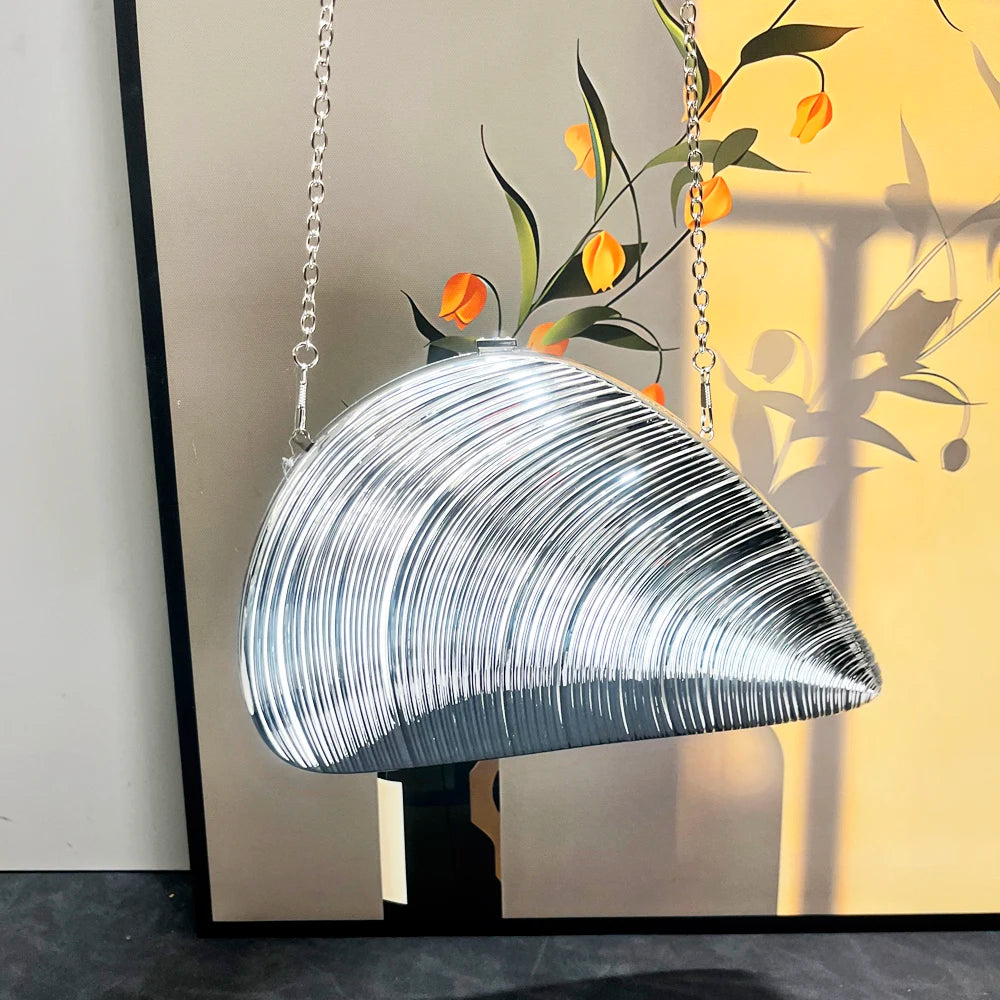 Golden Evening bag Purses and handbag luxury Designer shoulder bags funny shape Party Wedding Acrylic Shiny Clutch purse