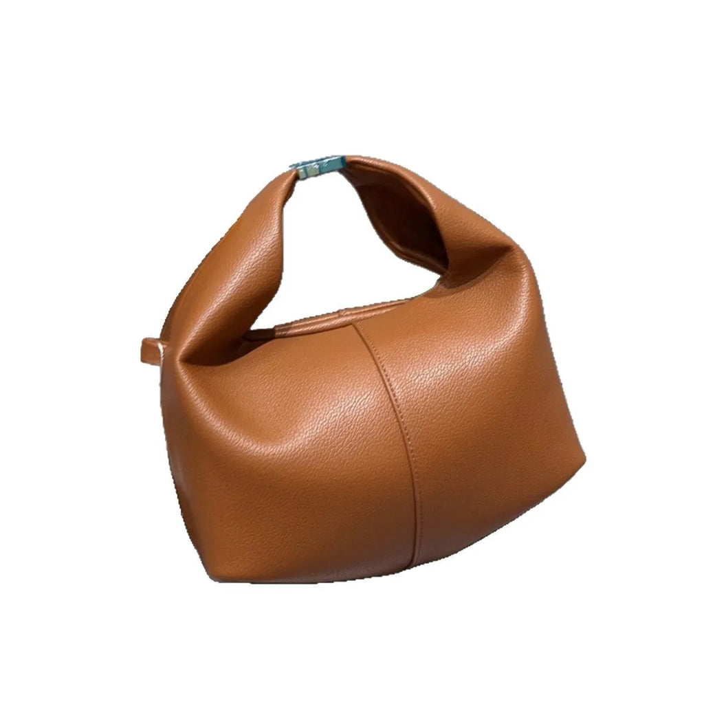 2025 new cowhide bento bag light luxury women's bag small luxury lychee grain hand-held crossbody bag