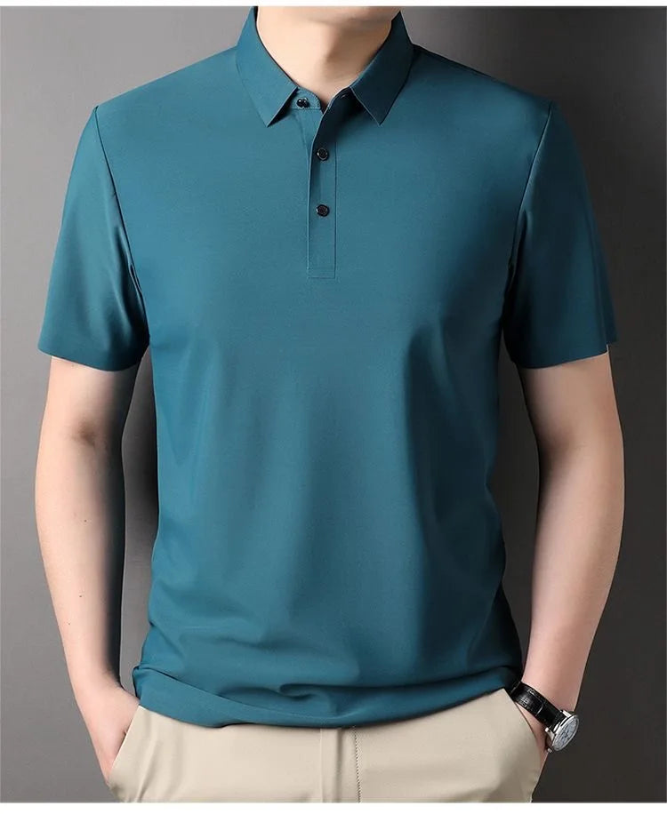 Ice Silk Short‑Sleeve Polo Shirt