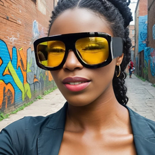 Vintage Exaggerated Square Sunglasses — Unisex Retro Rectangle Eyewear for Women & Men