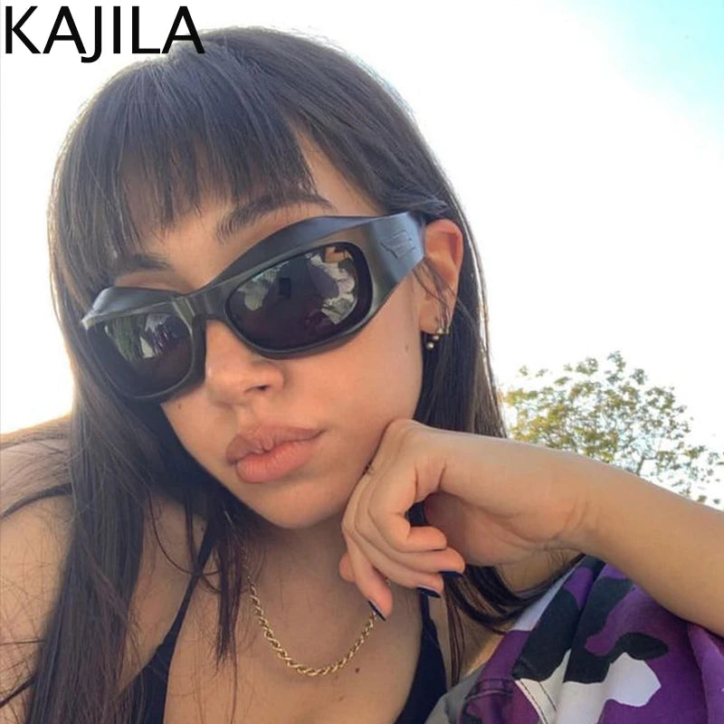 Cyber Y2K Punk Sunglasses Women Men Sports Square Sun Glasses for Ladies 2025 Luxury Brand Steampunk Sliver Eyewear Shades UV400
