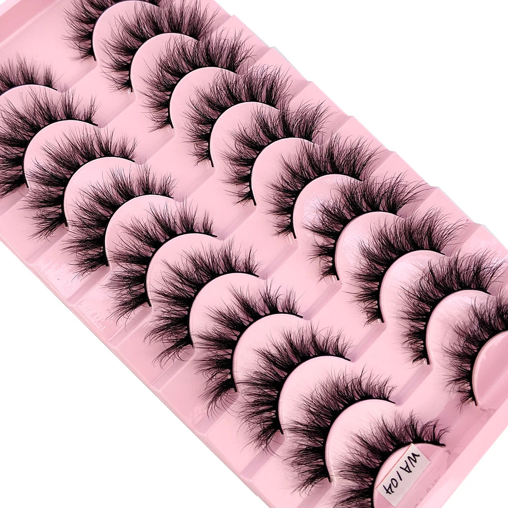 HBZGTLAD New 10 Pairs Natural False Eyelashes Fake Lashes Long Makeup 3d Mink Lashes Extension Eyelash Mink Eyelashes for Beauty